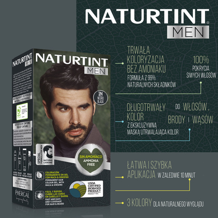 Naturtint MEN Farba do włosów, brody i wąsów 4N Naturalny Brąz